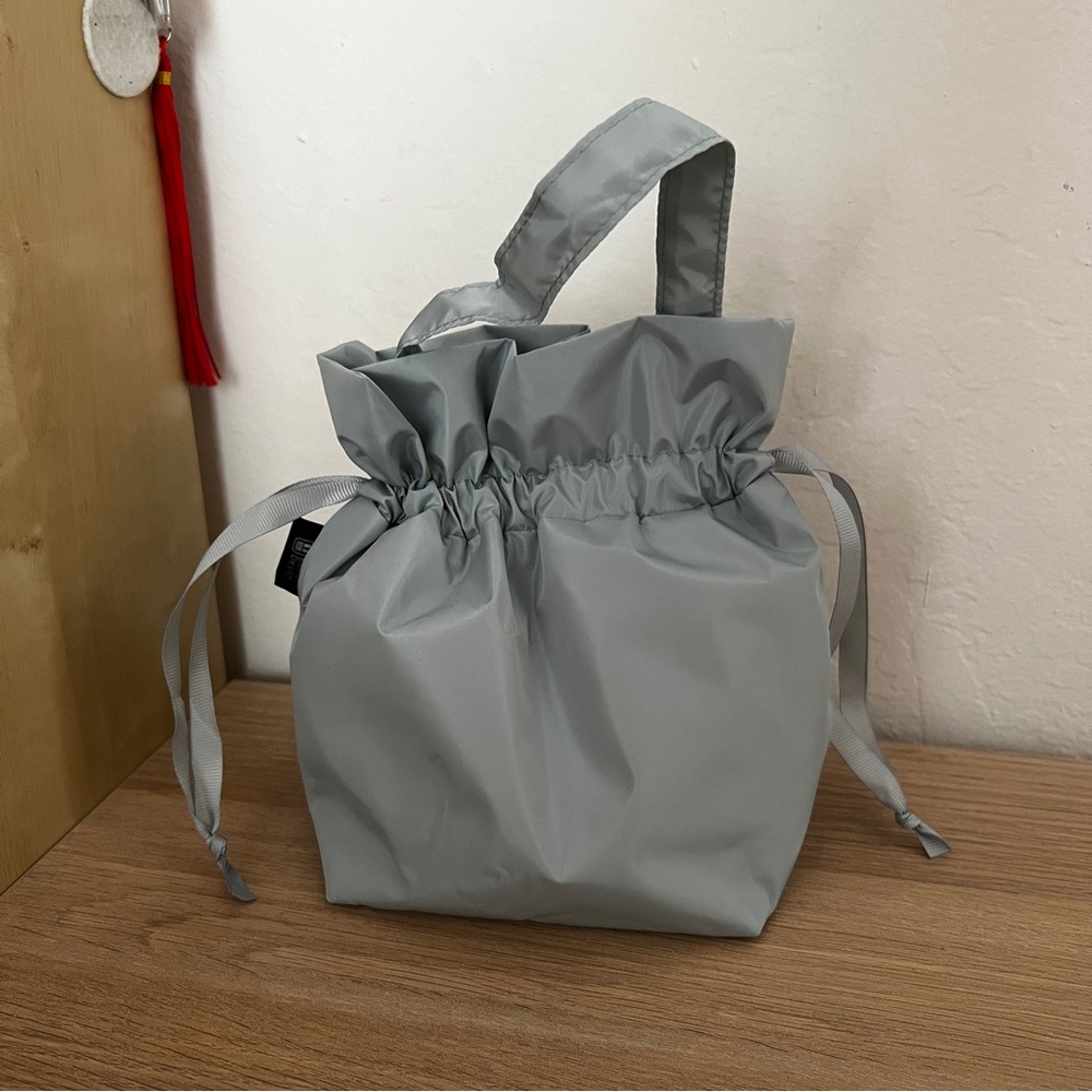 NWOT Light Blue Botta Design Lightweight Nylon Drawstring Handle Small Tote Bag